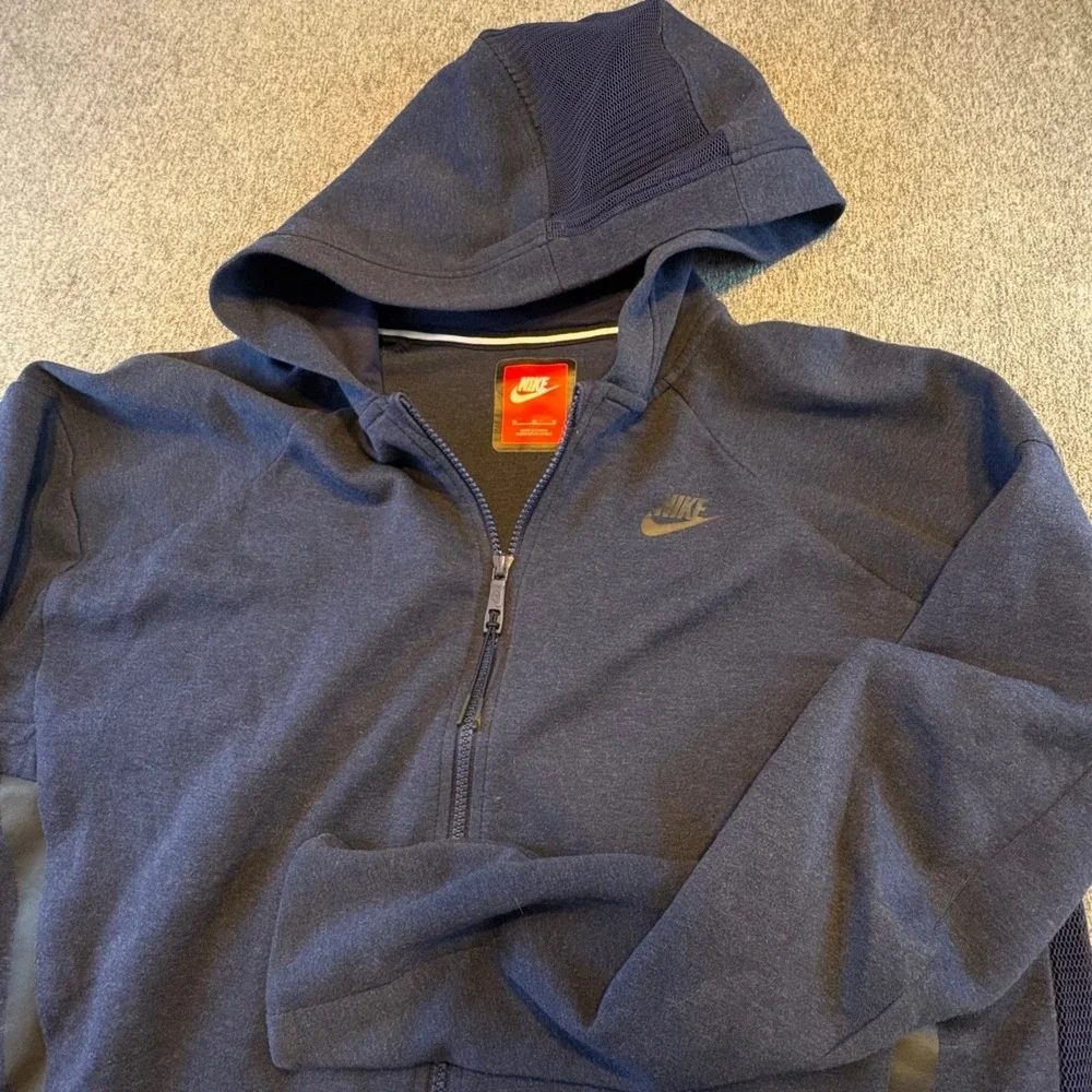NIKE  Tech Fleece Mesh Cocoon Full Zip Hoodie Women's M Jacket Navy Blue 725844